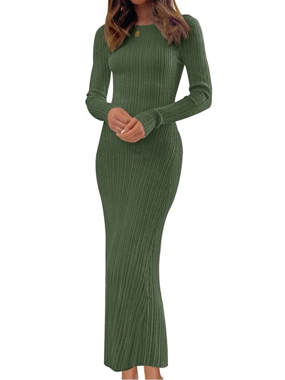 Merokeety Womens Long Sleeve Bodycon Sweater Dress